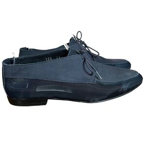 VTG Pedrino Womens Handmade Italy Leather Mesh Shoes Loafers Navy Size 38 US 7.5